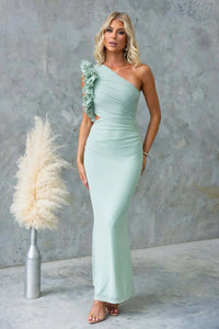 Fashionable Mesh Slim Fit Off Shoulder Mid Length Dress