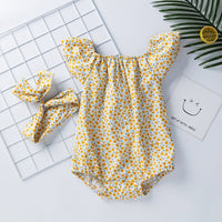 Infant Floral Romper Hair Accessories Set