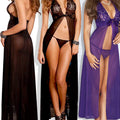 Foreign trade women's black lace suspender nightdress