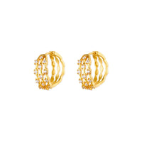 Exquisite Geometric Inlaid Zircon Earrings