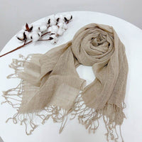 Cotton And Linen Scarf Women's Artistic Shawl Long Four Seasons Warm