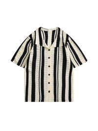 Empty Polo Collar Stripes Shirt
