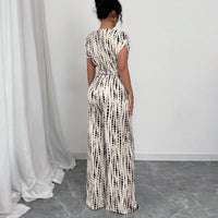 Vacation Style Slant Shoulder Strap Wide Leg Jumpsuit