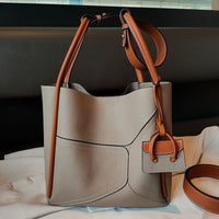 Underarm Bag Contrast Color Basket Handbag Shoulder Crossbody