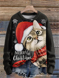 New Casual Fashion 3D Printed Christmas Printed Sweater