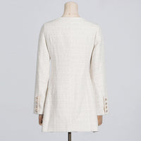Off-shoulder Long Sleeve Waist-tight Design Pocket Stitching High-grade Sense Dress