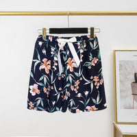 Women's Cotton Silk Pajama Pants Summer Thin Shorts Loose Casual