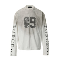American-style Vintage Distressed Top With A Worn Edgy Look