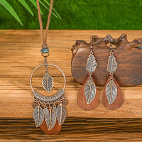 Retro Floral Earrings And Necklace Set With A Distinctive European And American Style