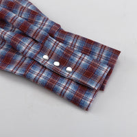 Retro Plaid Collared Long-sleeved Fitted Shirt