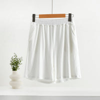 Pocket Shorts For Women, Summer Outerwear, High-waisted, Vertical Stripe Jacquard