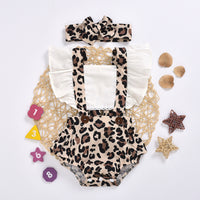 Ins New Girl Flying Sleeve SUNFLOWER Triangle Rompers Headband