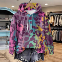 Graffiti Gradient 3D Printed Women's Hooded Sweatshirt