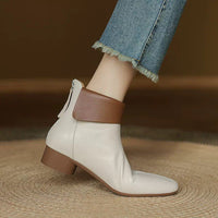 Women's Versatile Single-layer Cotton-lined French-style Martin Boots