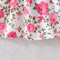 Girls' Striped Printed Bow Dress Suit