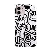 Black Line Graffiti Phone Case Ultra-thin