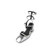 French-style Beautiful Silver Mary Jane High Heels