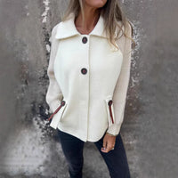 Casual Polo Collar Fashion Pocket Cuff Stitching Jacket Coat