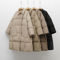 Women's Simple Solid Color Thickened Mid-length Down Jacket