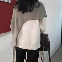 Special-interest Design Versatile Beveled Triangle Knitted Shawl Vest