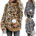 Womens Casual Split-Neck Knitted Sweater With Double Collar