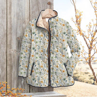 Women's Fashion Tuck Flower Digital Printed Female Cotton Clothing