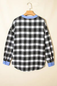 Women's Casual Fashion Patchwork Plaid Shirt