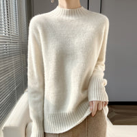 Pullover Half Turtleneck Thick Loose Wool Knitted Sweater