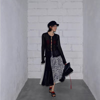 Irregularly Dyed Chiffon Patchwork Skirt For Women