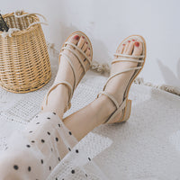 Women's Mid-heel Round Toe Roman Shoes With One-suit Skirt Chunky Heels