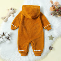 Children's Clothing Christmas Infant Fur Solid Color Hooded One-piece