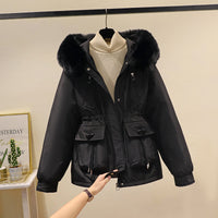 Women's Fashion Velvet Padded Thick Fur Coat