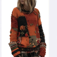 Loose Top Casual Drop Shoulder Round Neck Women's Clothing