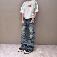 American High Street Vibe Retro Washed Pleated Skinny Jeans