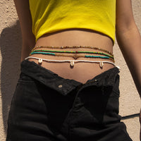 Shell Stretch Rice Beads Multilayer Body Chain