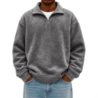 Stylish Vintage Oversized Mens Half-zip Hoodie