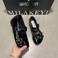 British Style Versatile Thick Sole, Thick Heel, Small Leather Shoes For Women, Retro Style, Height Increasing, Casual, And Happy Single Shoes