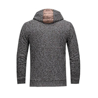Stylish Warm Patchwork Leather Hooded Cotton Coat