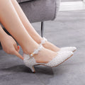 Pointed Toe Low Heel Large Size Sandals For Women
