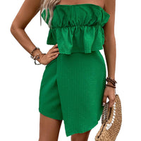 Women's Fashion Pure Color Tube-top Jumpsuit