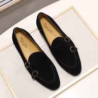 Frosted Leather Cow Suede High-end Dinner Wedding Leather Shoes