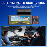 Three-record Wifi Interconnection 4K HD Night Vision Driving Recorder