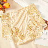 Lace Hollow Seamless Underwear Women's Antibacterial Breathable Cotton Crotch High Waist Hip Lift Briefs