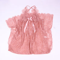 Sexy lace side slit long-sleeved nightdress