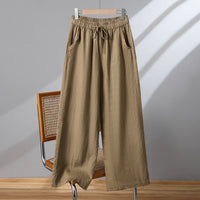 Plus-size Drawstring Straight-leg Casual Pants