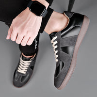 German Training Shoes Men's Leather Casual Trendy All-match Breathable Soft Bottom