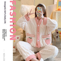 Casual Warm Flannel Pajamas For Women