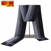 Men's warm winter thick plaid scarf
