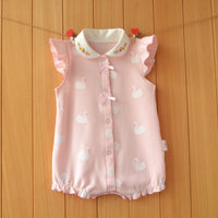 Short-sleeved romper jumpsuit cotton cool pajamas