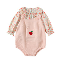 Two-piece woolen jumpsuit baby shirt